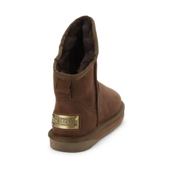 Cosy Xtra Sheepskin & Suede Short Snow Boots - Picture 3 of 6